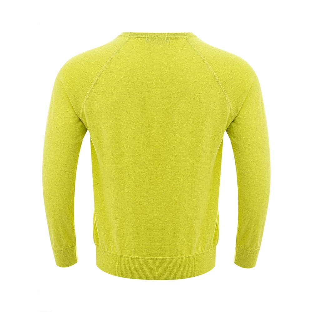 Pull en coton italien jaune ensoleillé Gran Sasso