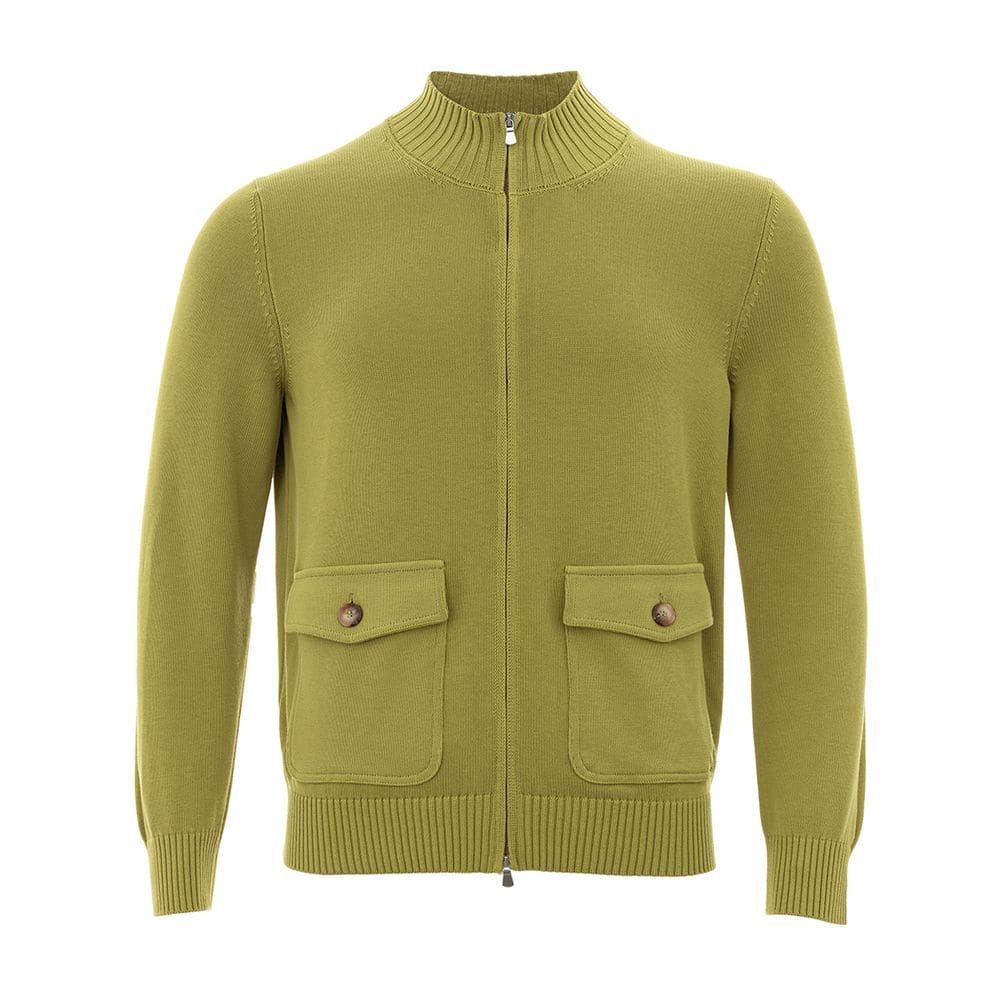 Cardigan élégant en coton vert Gran Sasso pour homme