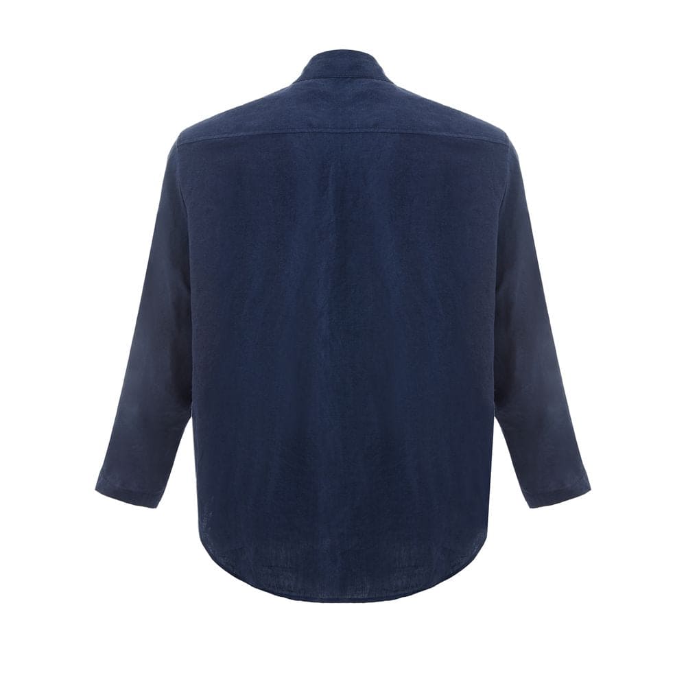 Chaqueta elegante de lino azul para hombre de Emporio Armani