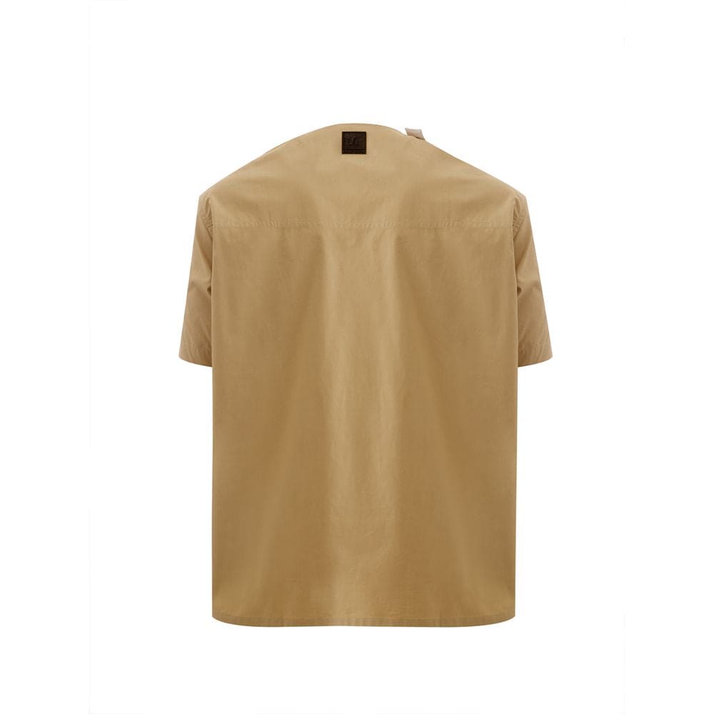 Chemise élégante en coton marron pour homme Emporio Armani