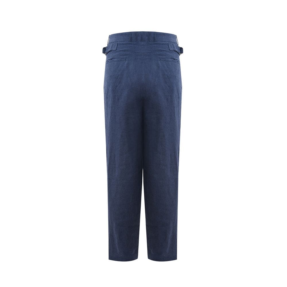 Pantalon bleu en lin élégant Emporio Armani pour homme