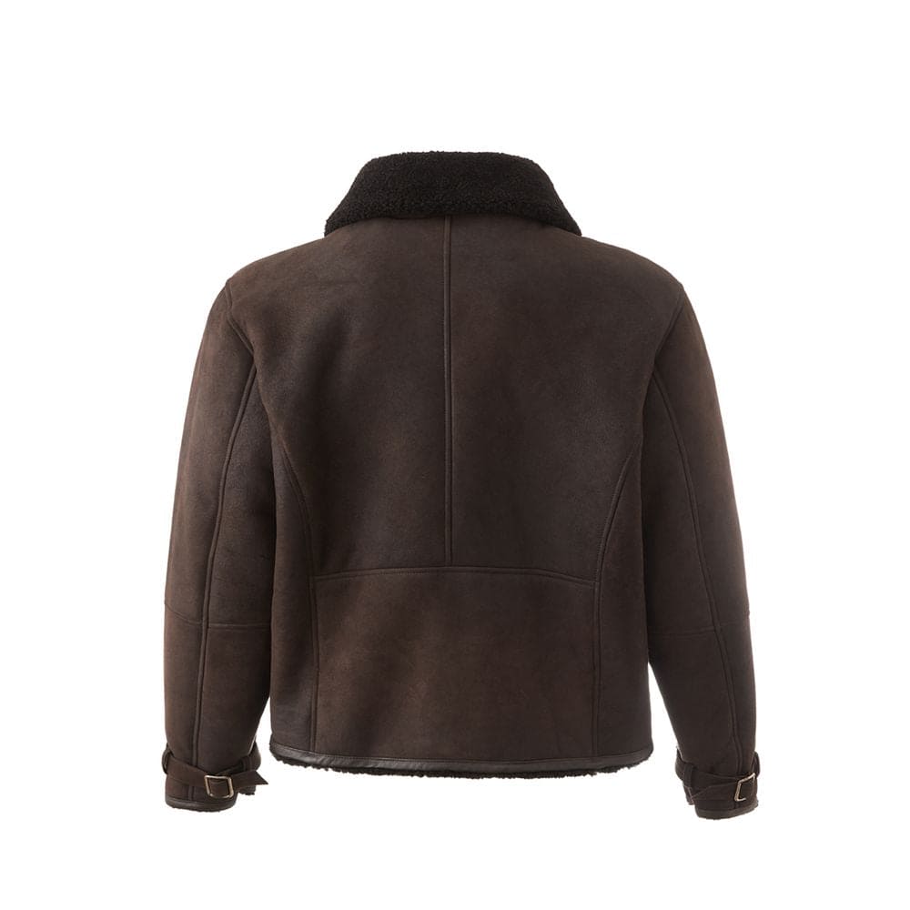 Chaqueta elegante de cuero marrón Montone de Lardini