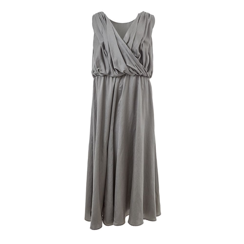 Vestido elegante de seda gris Lardini: elegancia atemporal