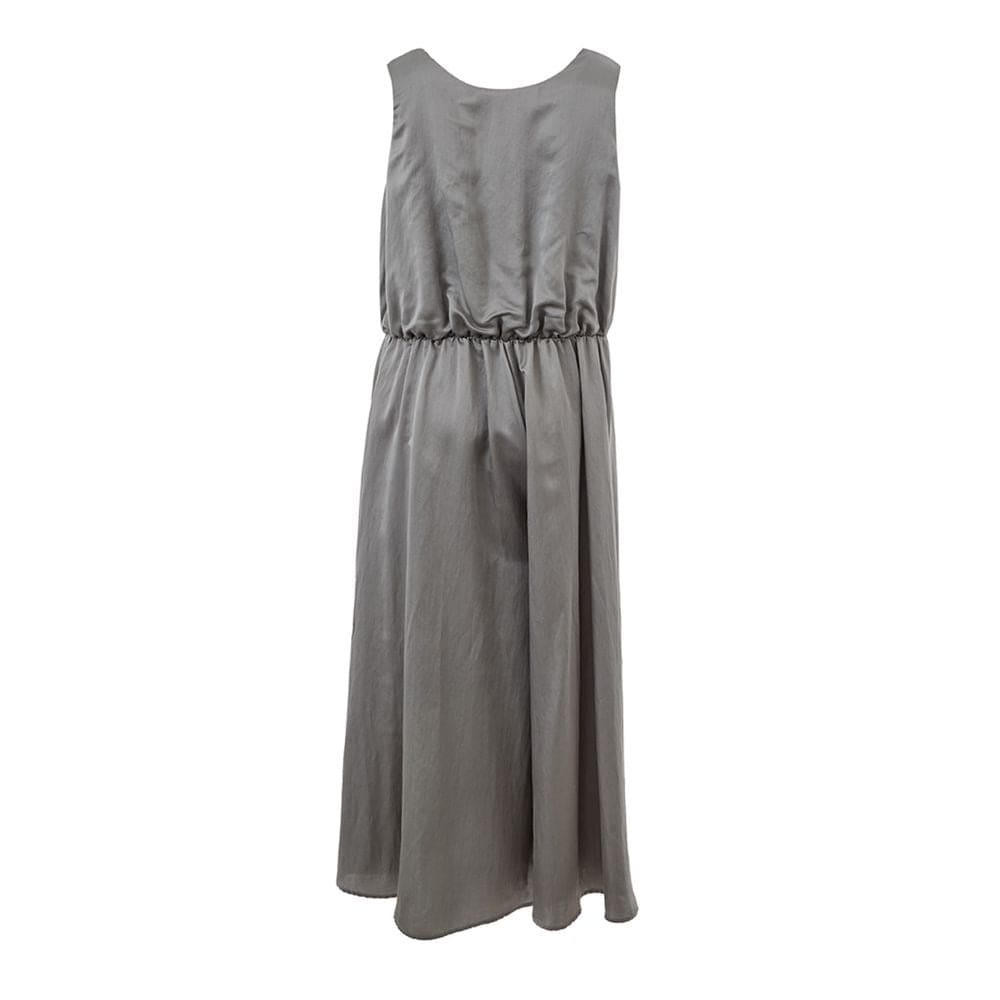 Vestido elegante de seda gris Lardini: elegancia atemporal