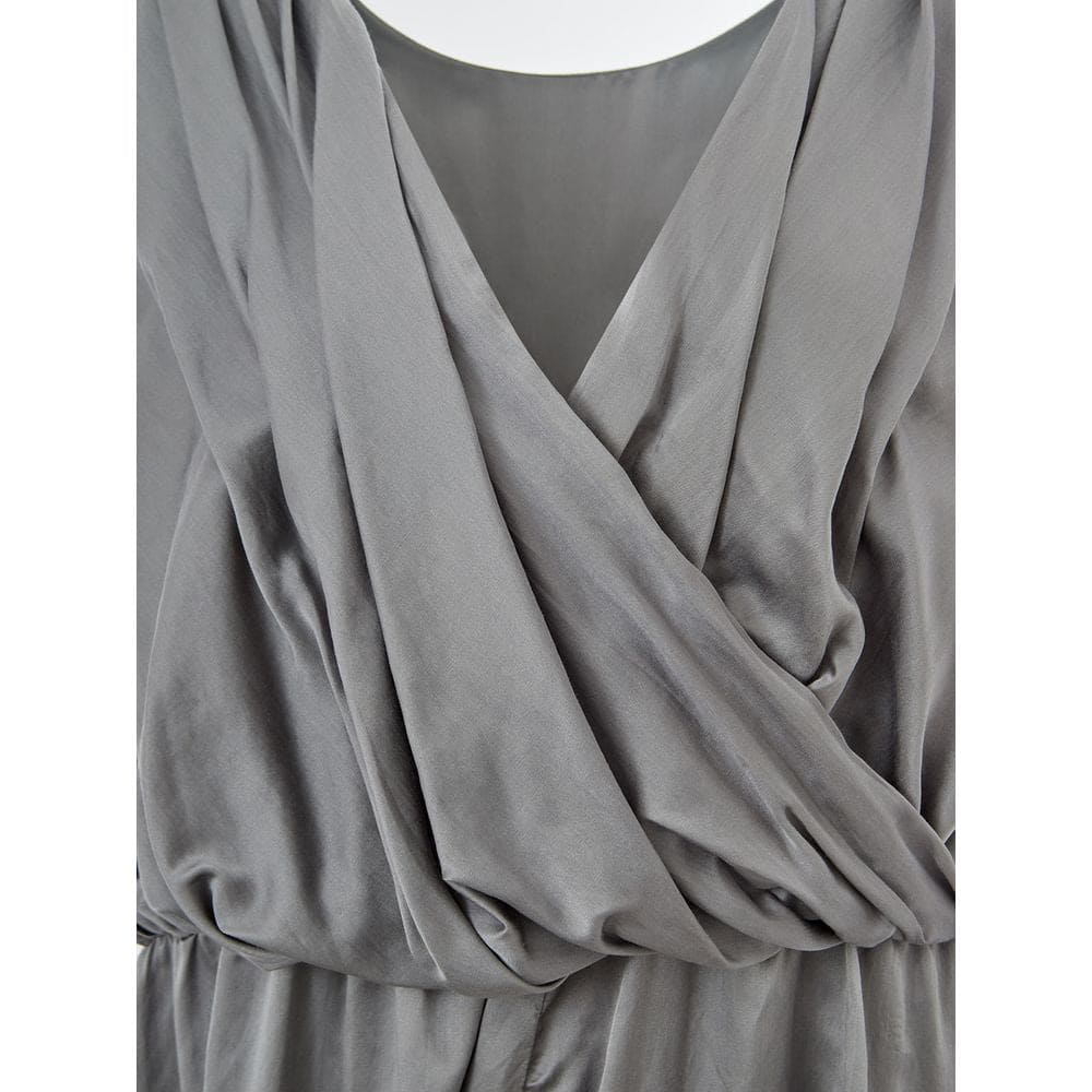 Vestido elegante de seda gris Lardini: elegancia atemporal