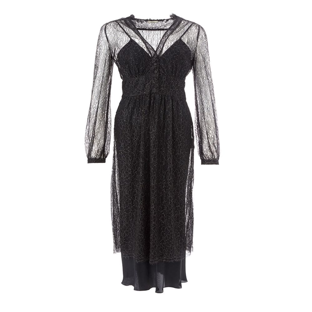 Vestido elegante de nailon negro Lardini