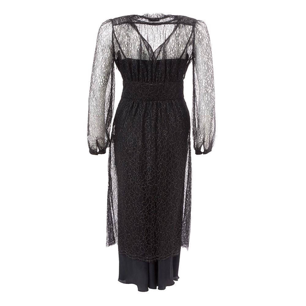 Vestido elegante de nailon negro Lardini