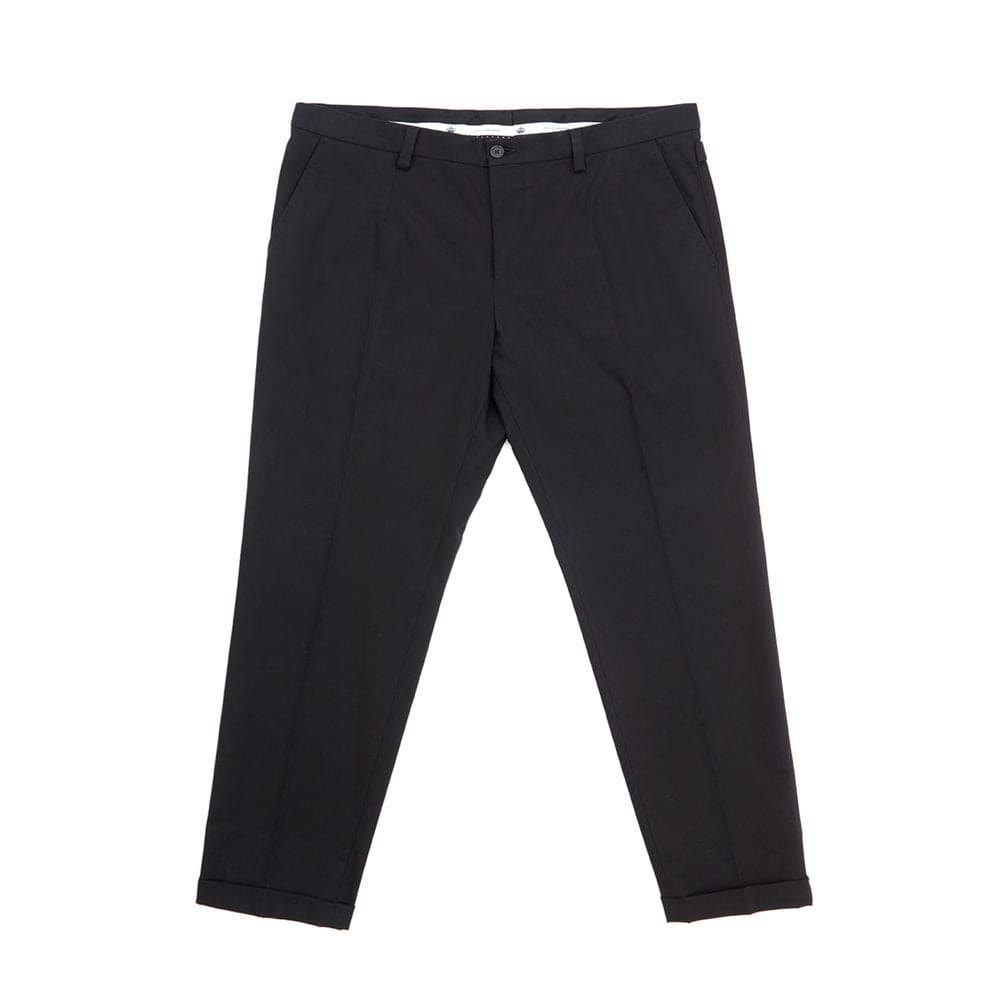 Pantalones elegantes de algodón negros Dolce &amp; Gabbana para hombre