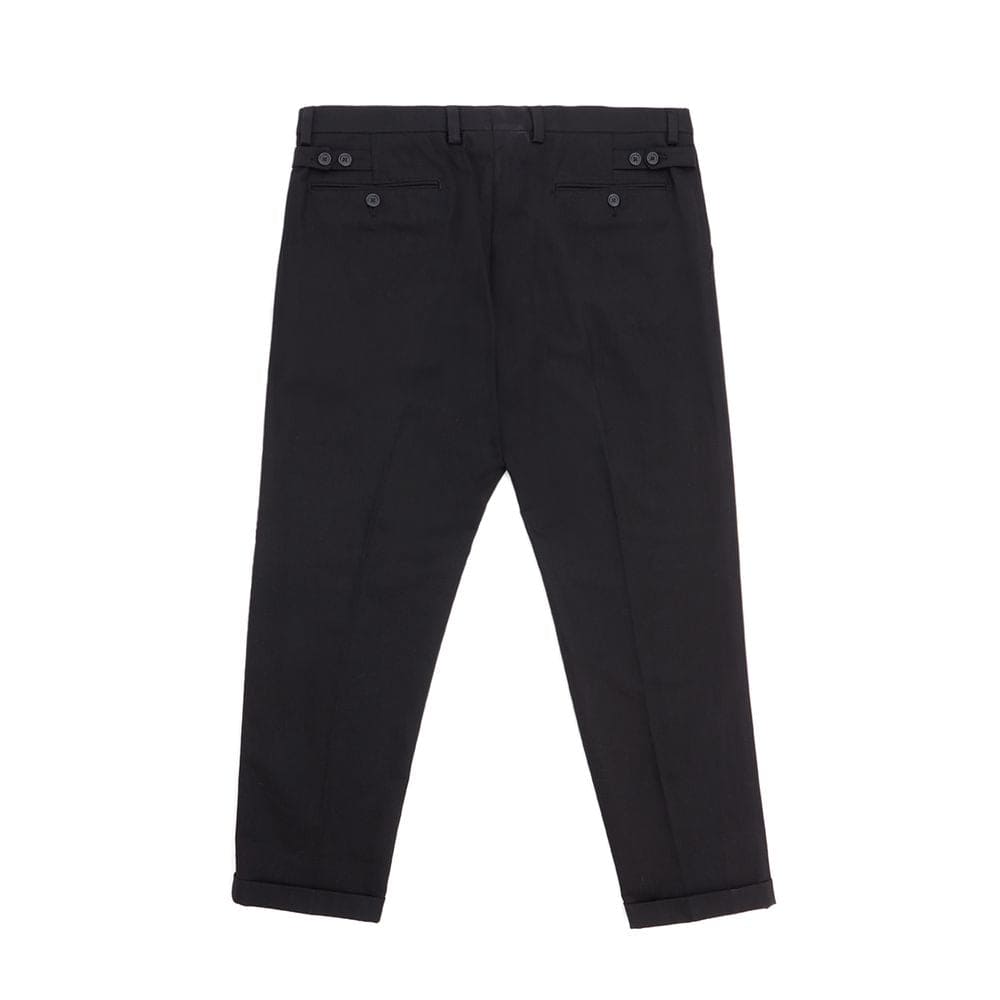 Pantalones elegantes de algodón negros Dolce &amp; Gabbana para hombre