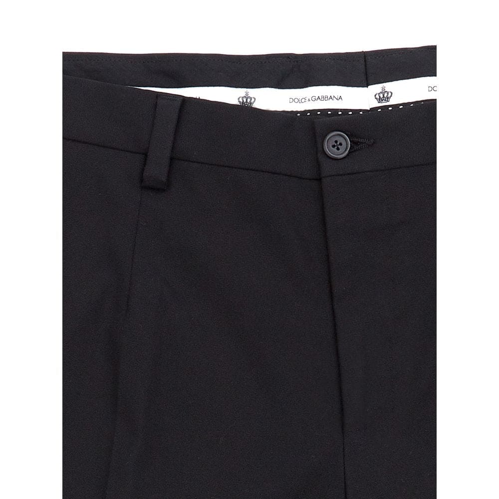 Pantalones elegantes de algodón negros Dolce &amp; Gabbana para hombre