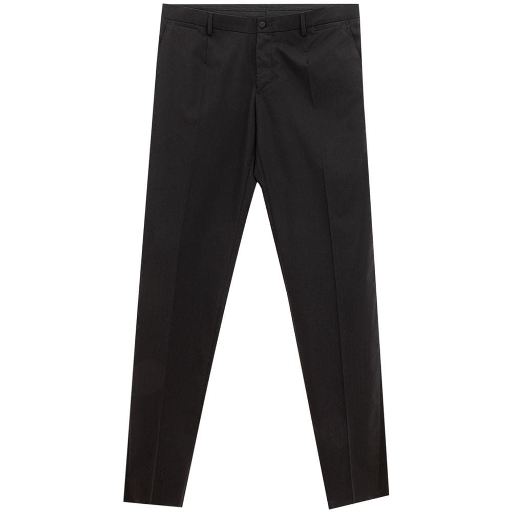 Pantalones elegantes de lana negros de Dolce &amp; Gabbana para hombre