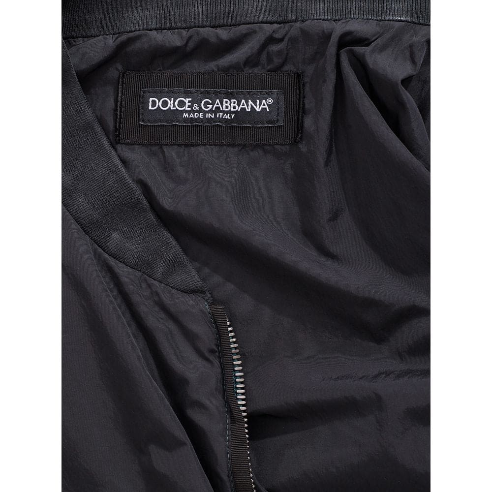 Chaqueta elegante de poliamida negra de Dolce &amp; Gabbana