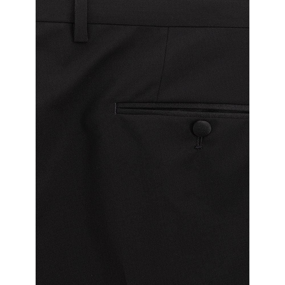 Pantalon élégant en laine noire Dolce &amp; Gabbana pour homme