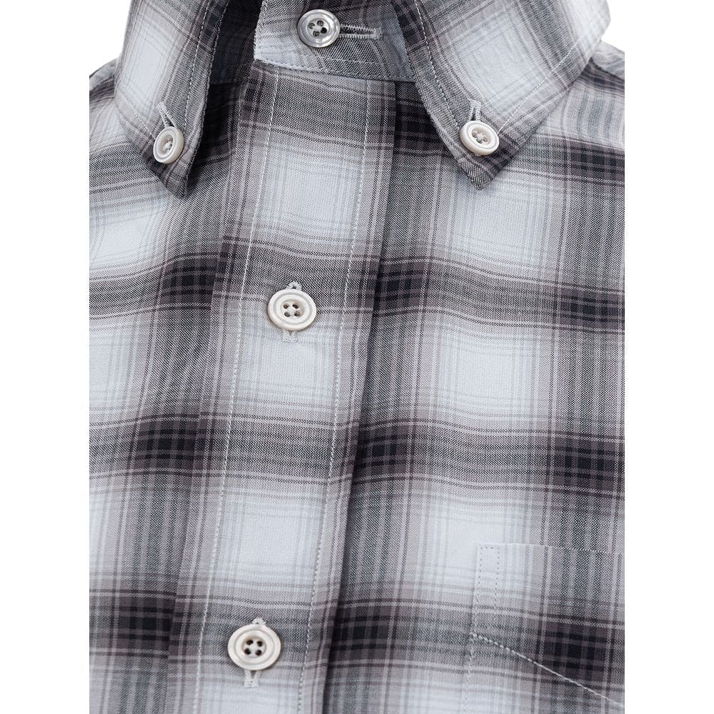 Camisa elegante de algodón gris para hombre de Tom Ford