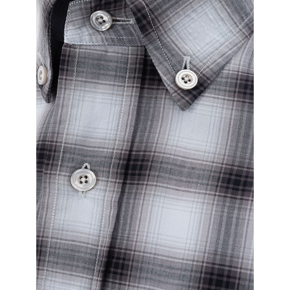 Camisa elegante de algodón gris para hombre de Tom Ford