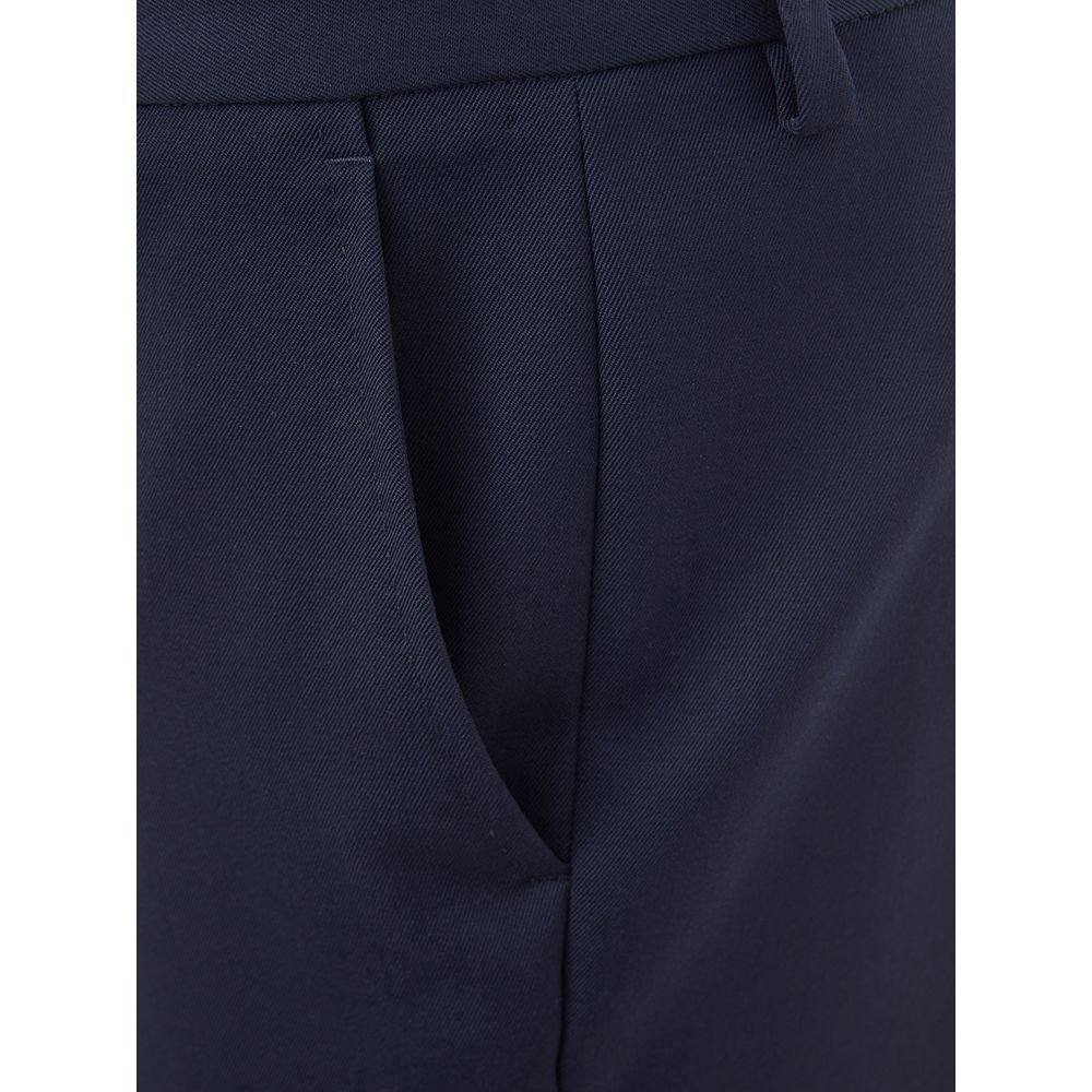 Pantalon élégant en laine bleue pour femme Lardini