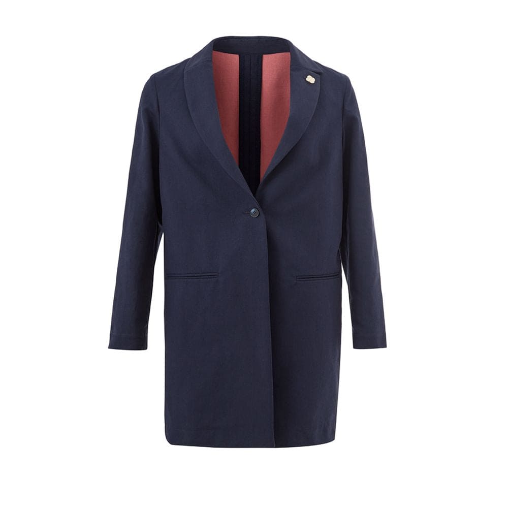 Chaqueta azul elegante de algodón Lardini