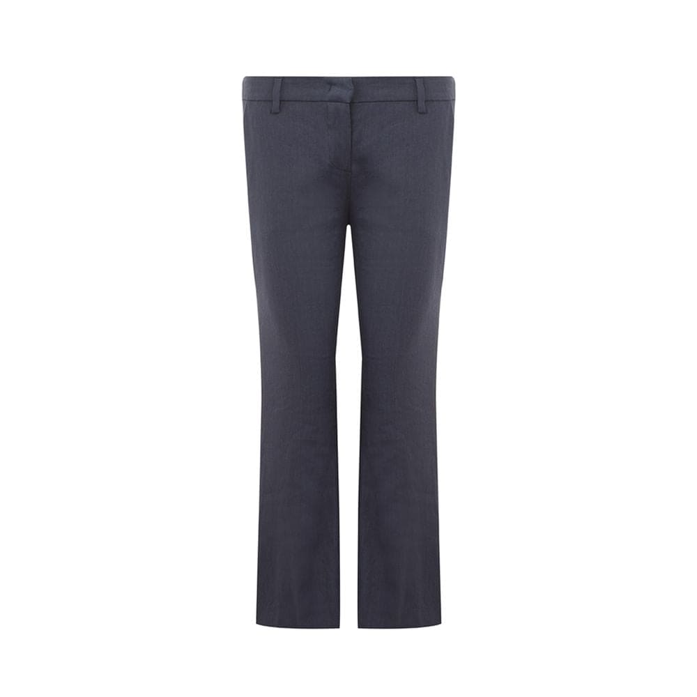 Pantalones de lino azul chic de Lardini