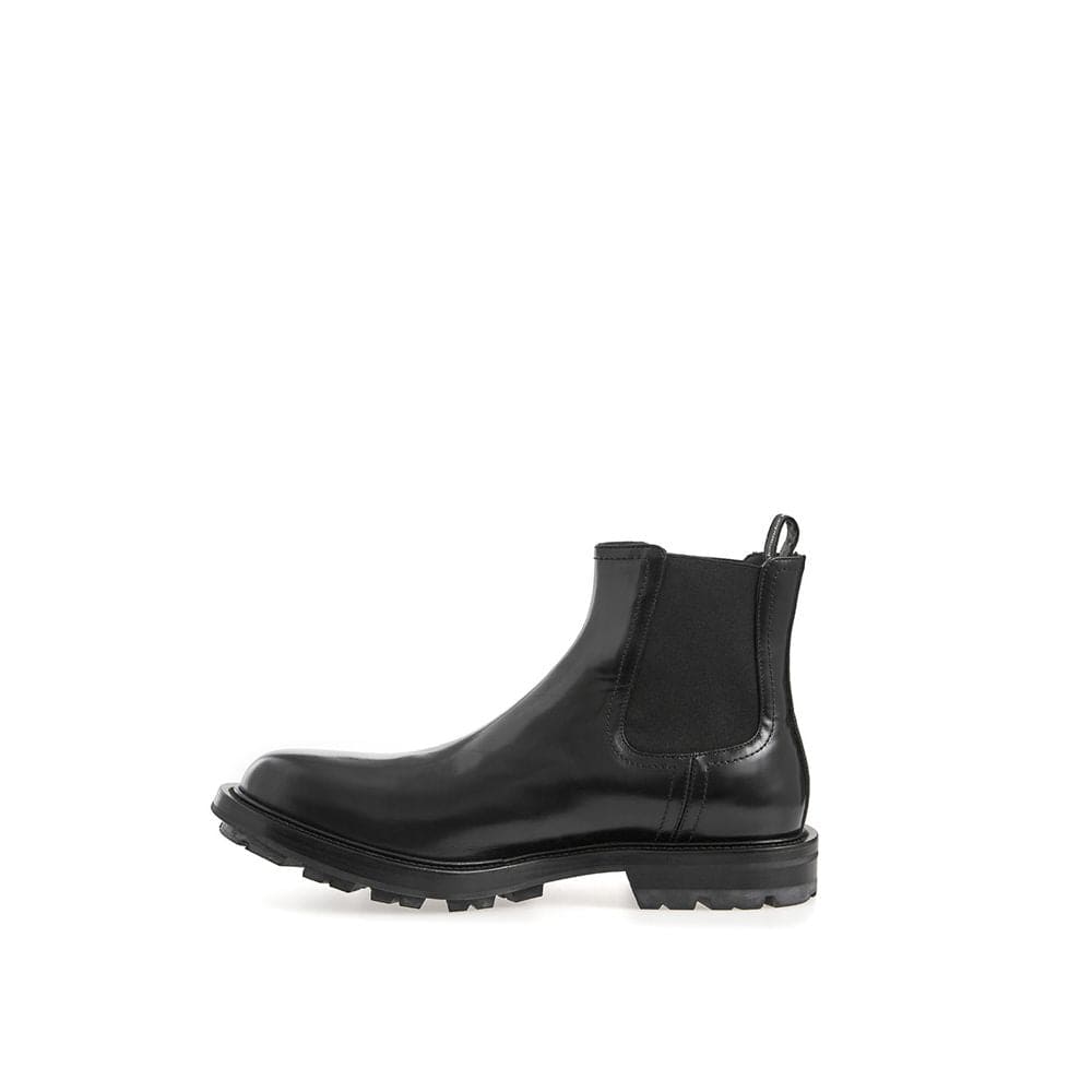 Botas elegantes de cuero negro de Alexander McQueen para hombre