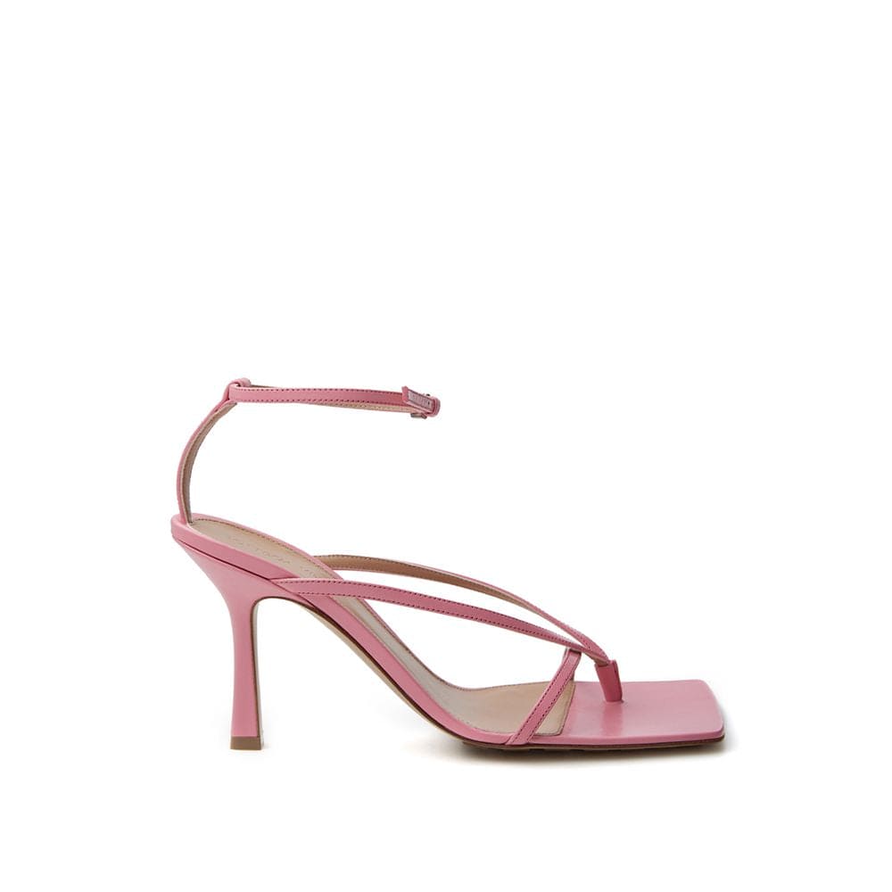 Sandales élégantes en cuir rose Bottega Veneta pour un style sophistiqué