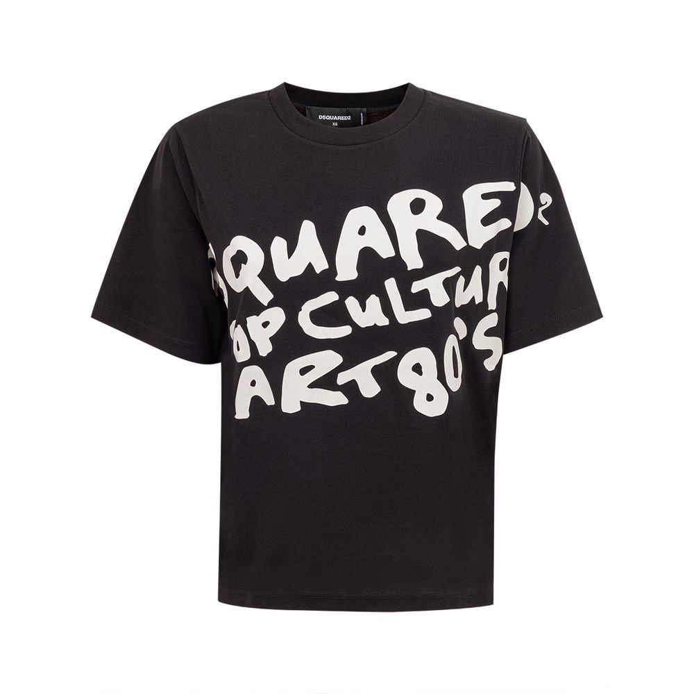 T-shirt signature en coton élégant Dsquared² en noir