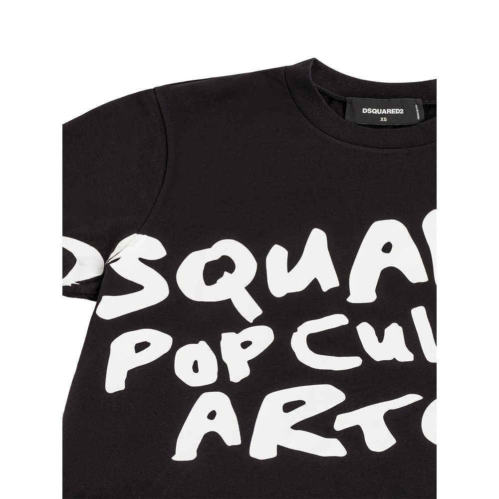 Camiseta de algodón elegante con la firma de Dsquared² en color negro