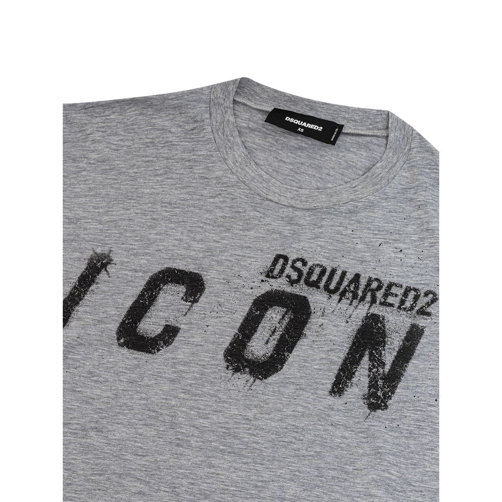 Camiseta de algodón gris elegante de Dsquared² para hombres con estilo