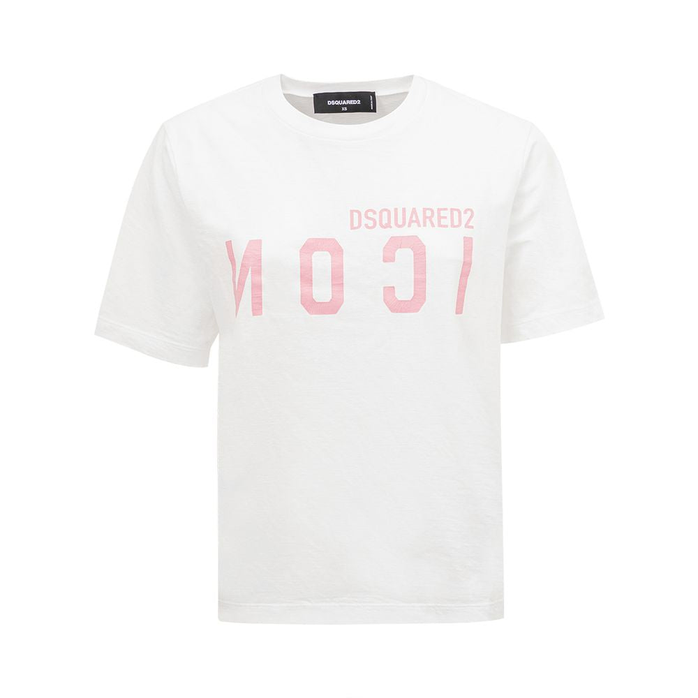 T-shirt blanc en coton élégant Dsquared² pour femmes élégantes