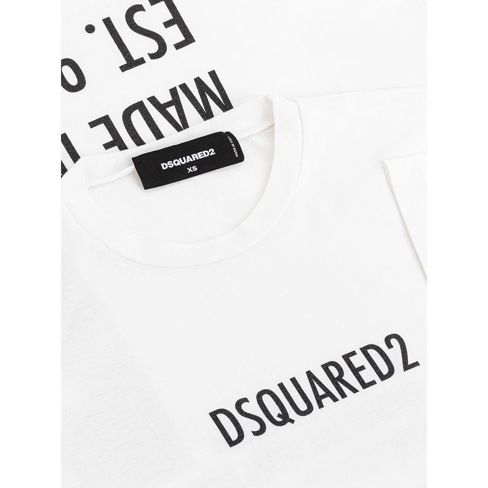 Elegante top de algodón blanco de Dsquared² para mujeres con estilo