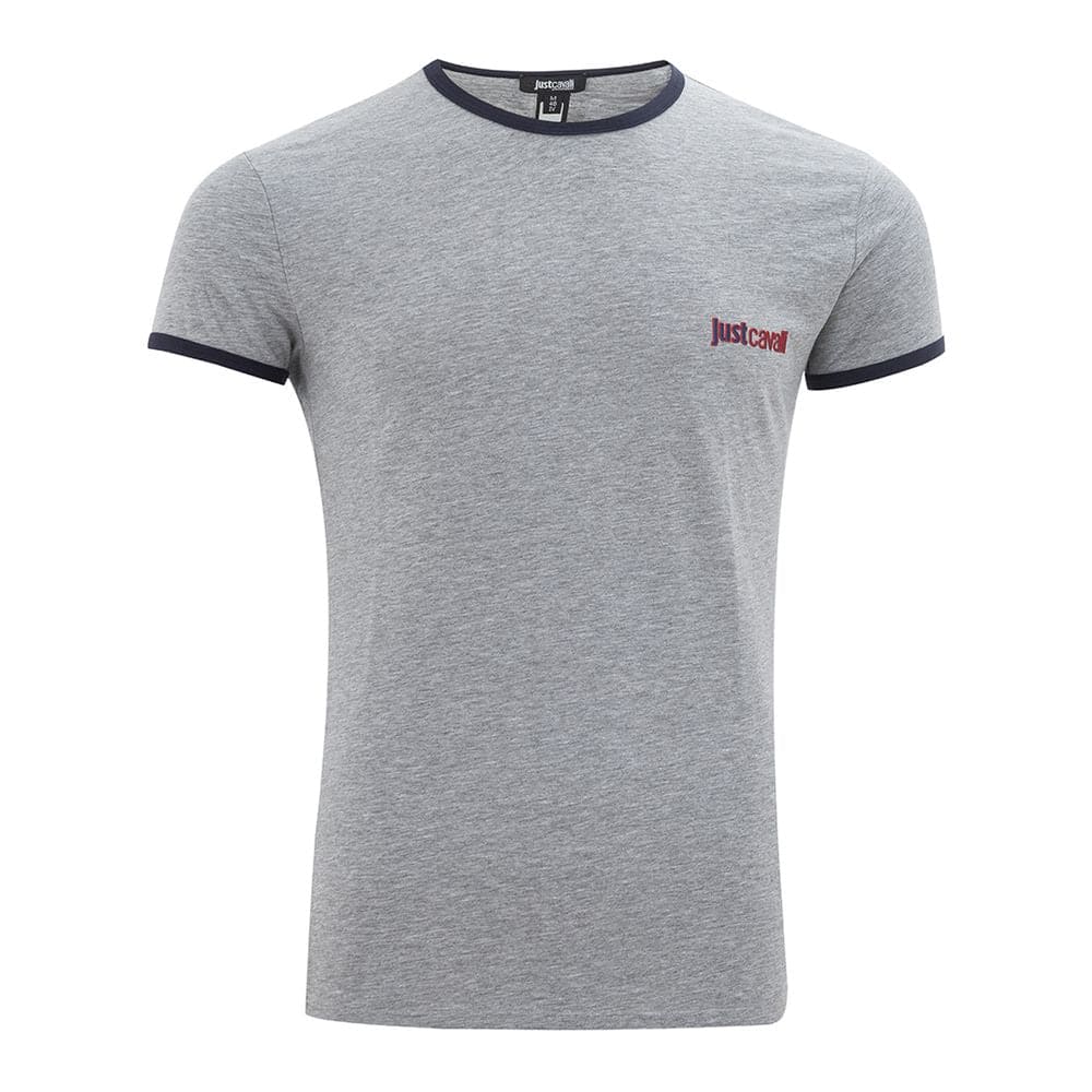 T-shirt élégant en coton gris Just Cavalli pour homme