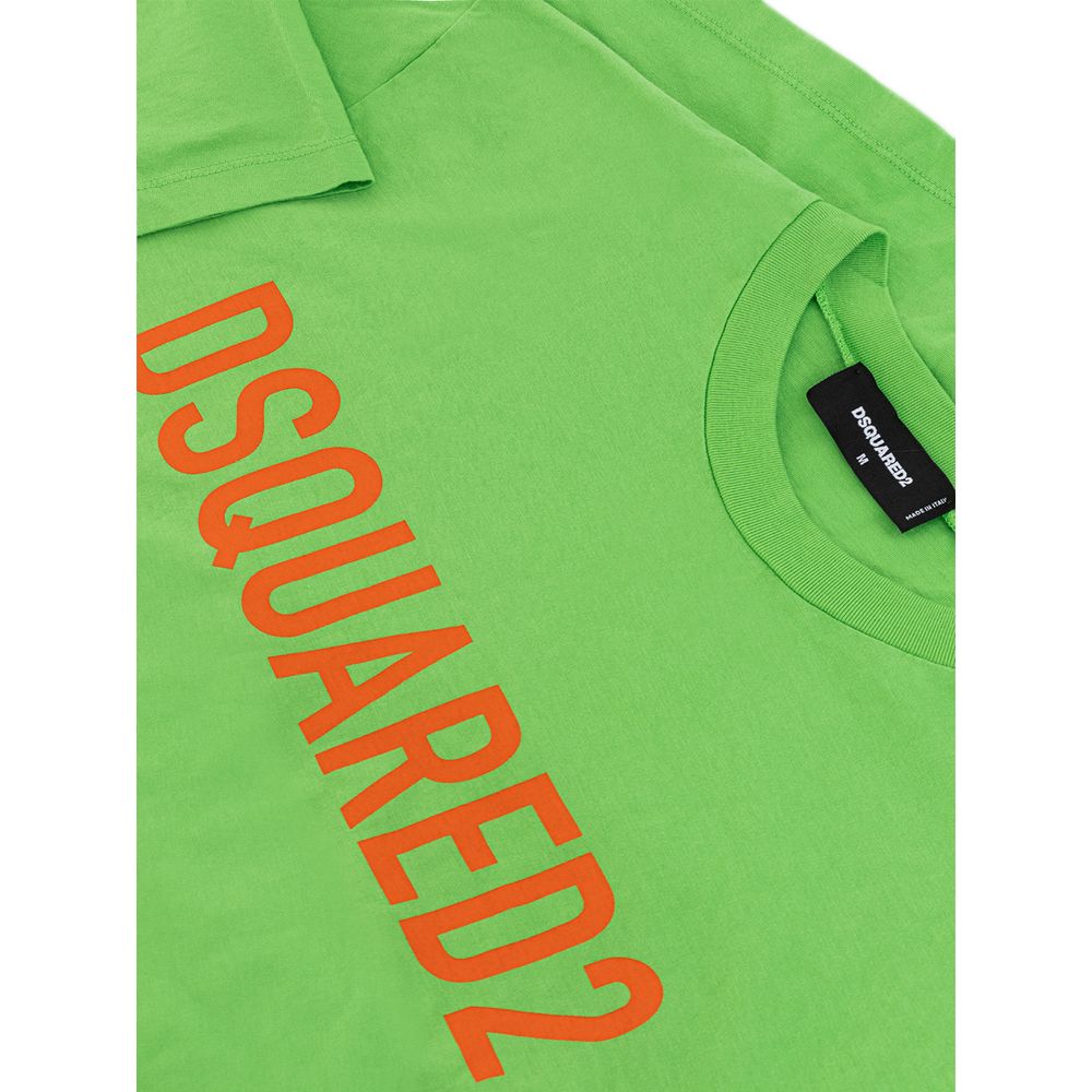 T-shirt en coton vert électrique Dsquared² pour homme