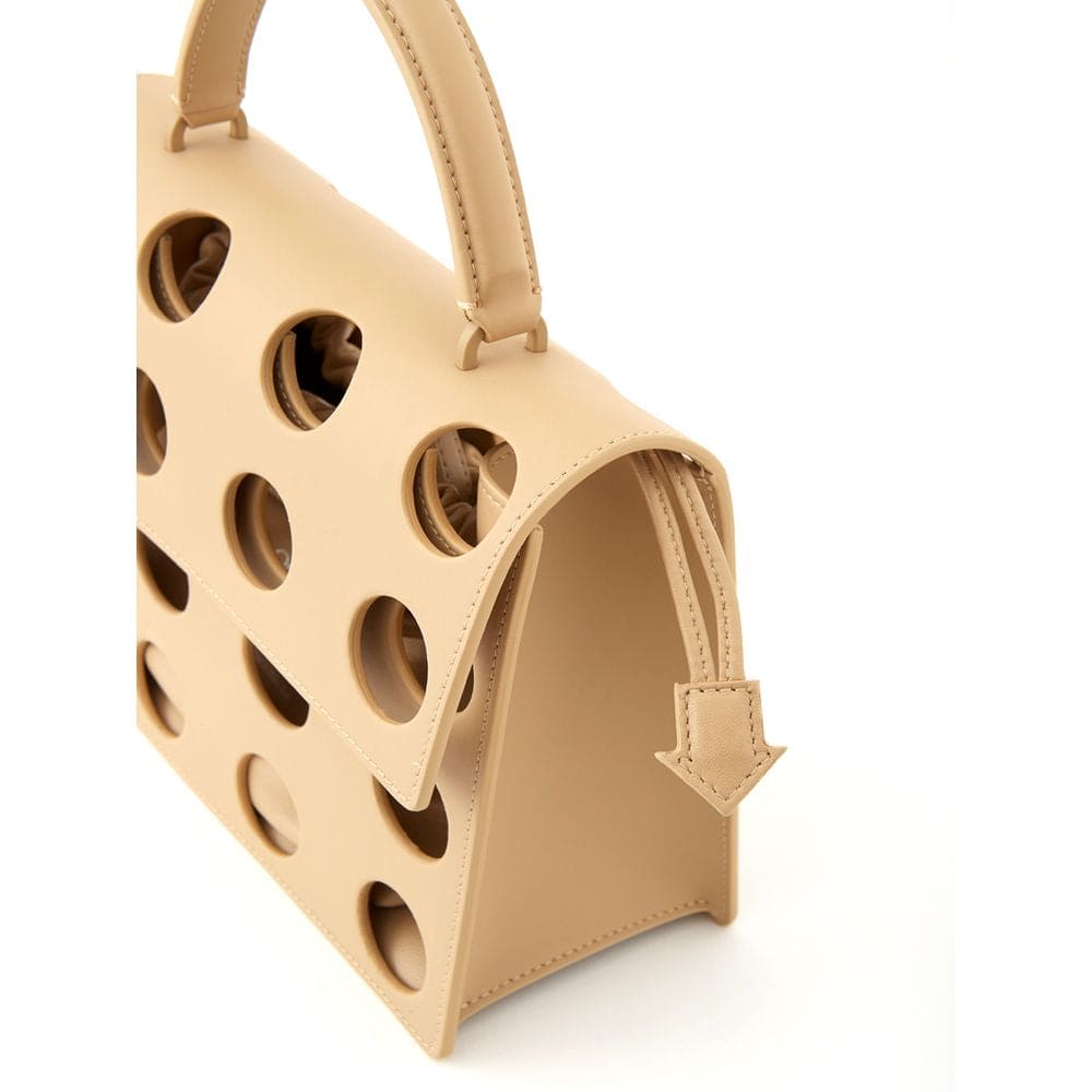 Sac à main en cuir beige chic Off-White pour un style sophistiqué