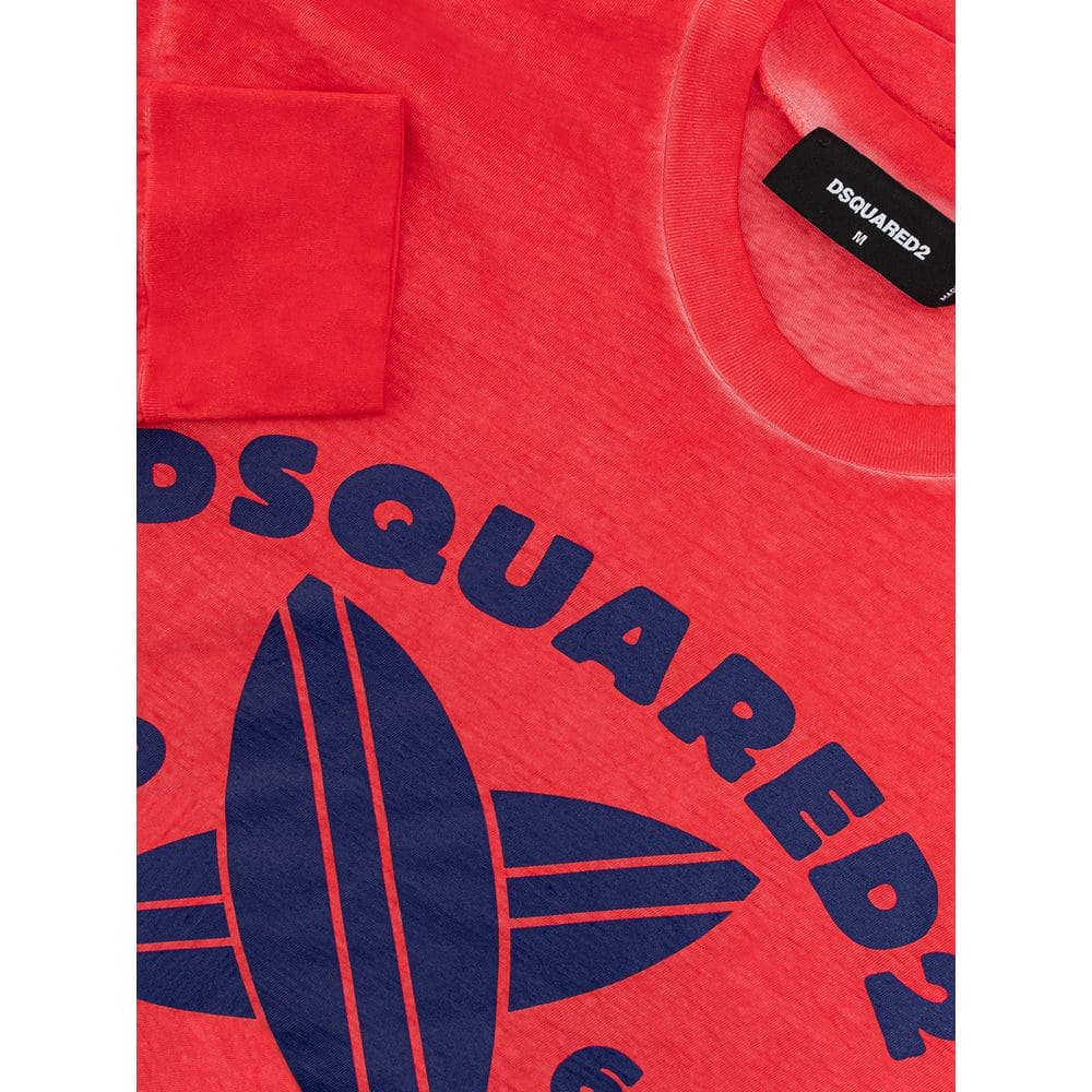 Camiseta de algodón roja Dsquared²