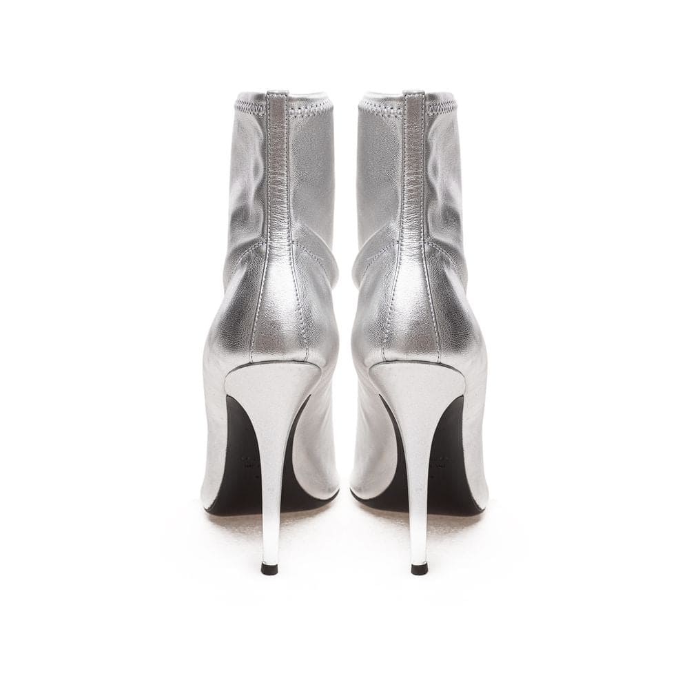 Bottes en cuir argentées Giuseppe Zanotti