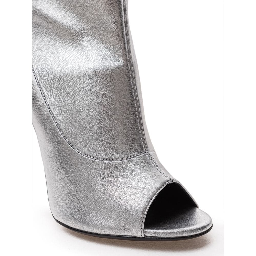 Bottes en cuir argentées Giuseppe Zanotti