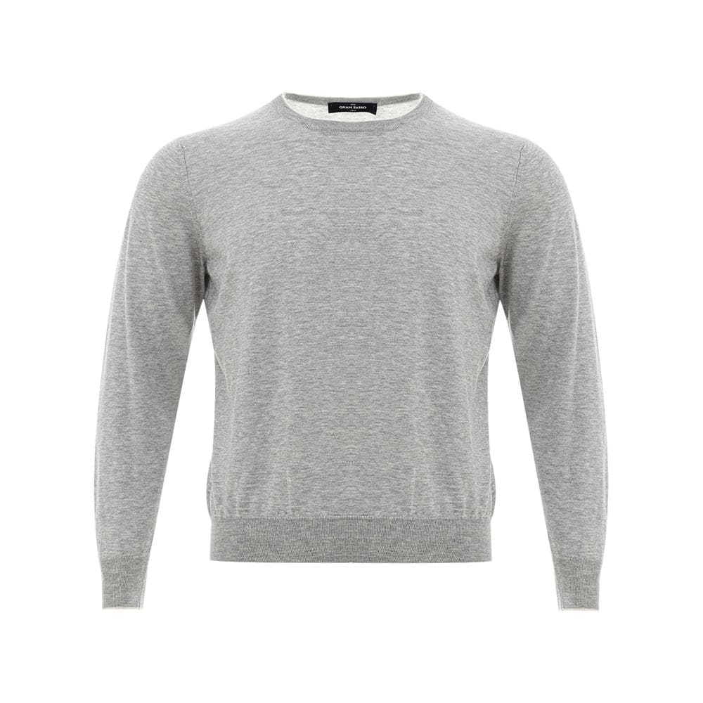 Pull élégant en soie et coton gris Gran Sasso