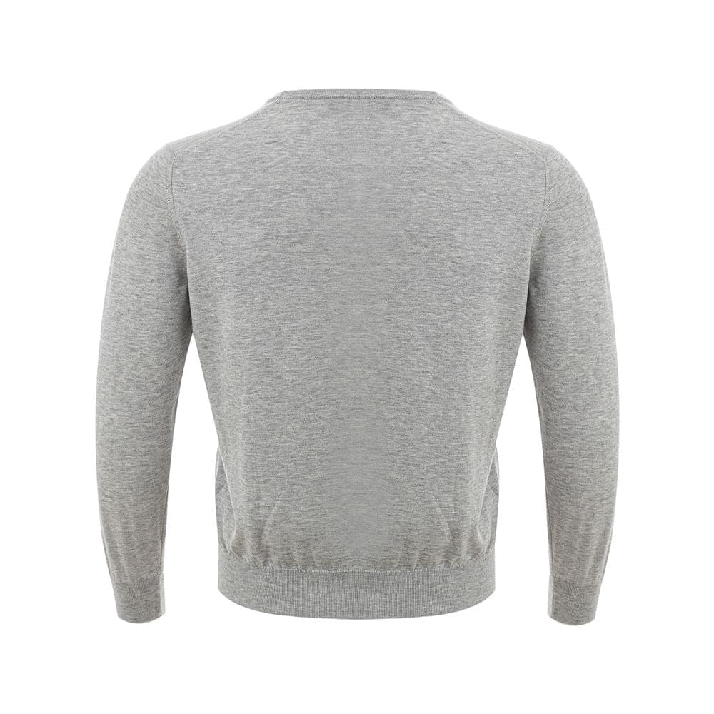 Pull élégant en soie et coton gris Gran Sasso