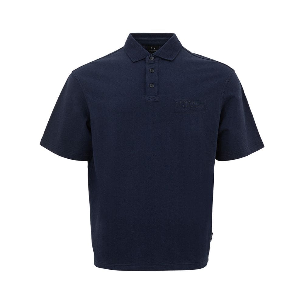 Polo elegante de algodón azul de Armani Exchange para hombre