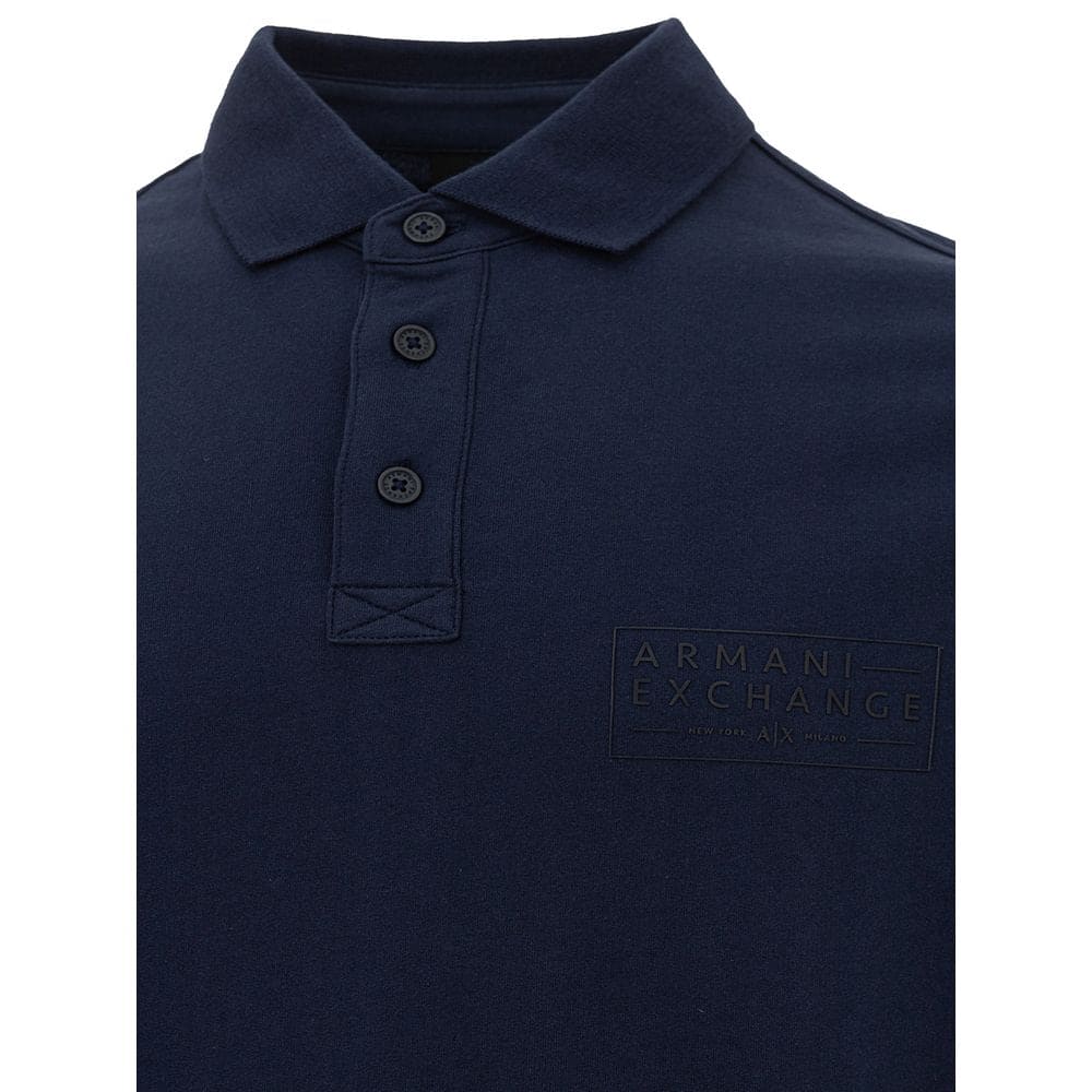 Polo elegante de algodón azul de Armani Exchange para hombre