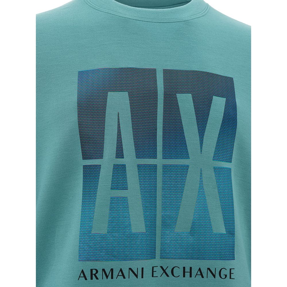 Suéter elegante de cuello redondo en modal verde de Armani Exchange