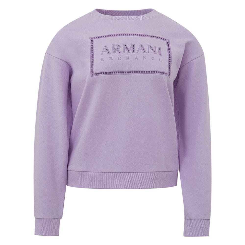 Suéter elegante de algodón morado de Armani Exchange para mujer