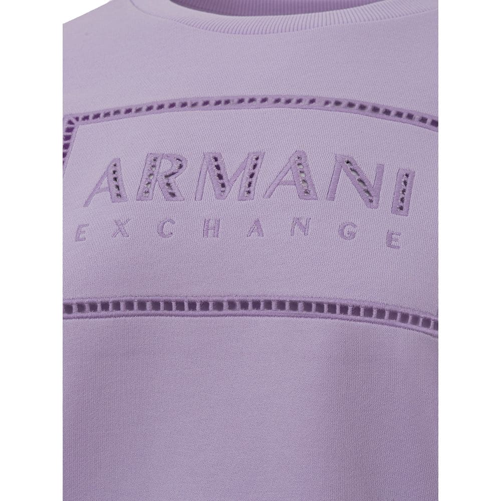 Suéter elegante de algodón morado de Armani Exchange para mujer