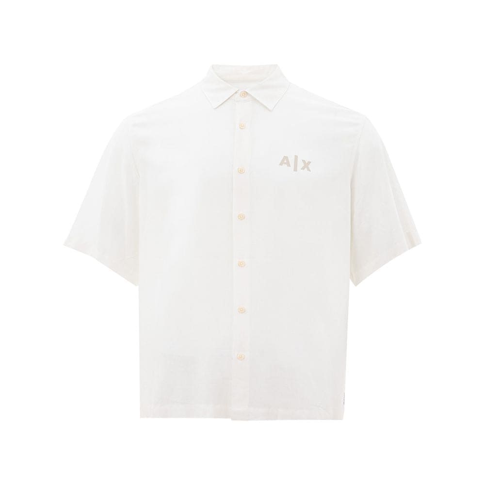 Camisa elegante de viscosa blanca de Armani Exchange para hombre