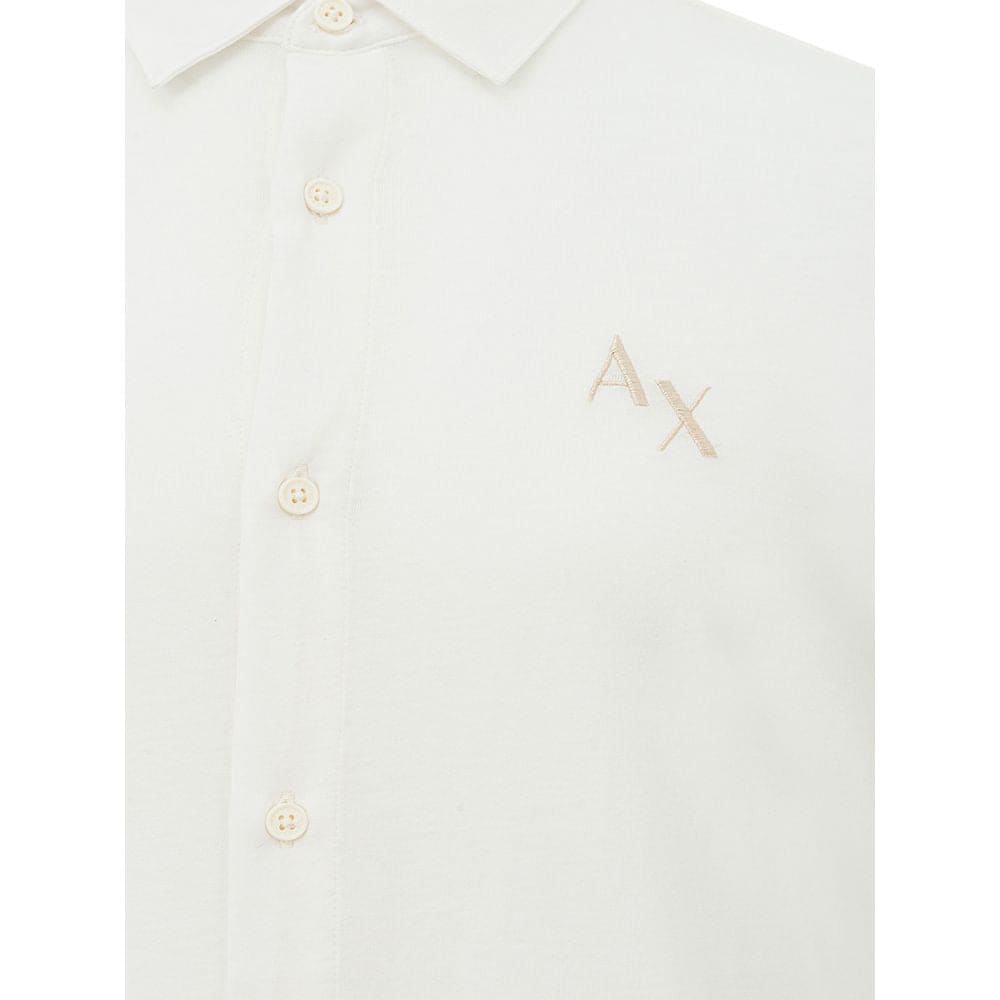 Camisa elegante de algodón orgánico blanca de Armani Exchange