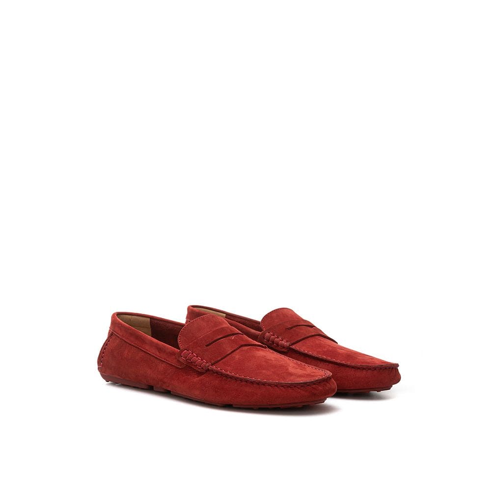 Mocassins élégants en cuir bordeaux Bally pour hommes