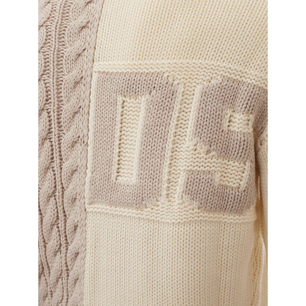 GCDS Chic Beige Wool Sweater for the Stylish Man