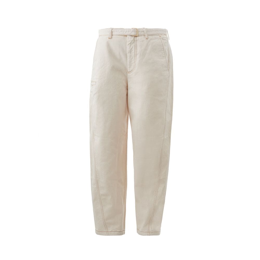 Pantalon chic en coton beige Emporio Armani