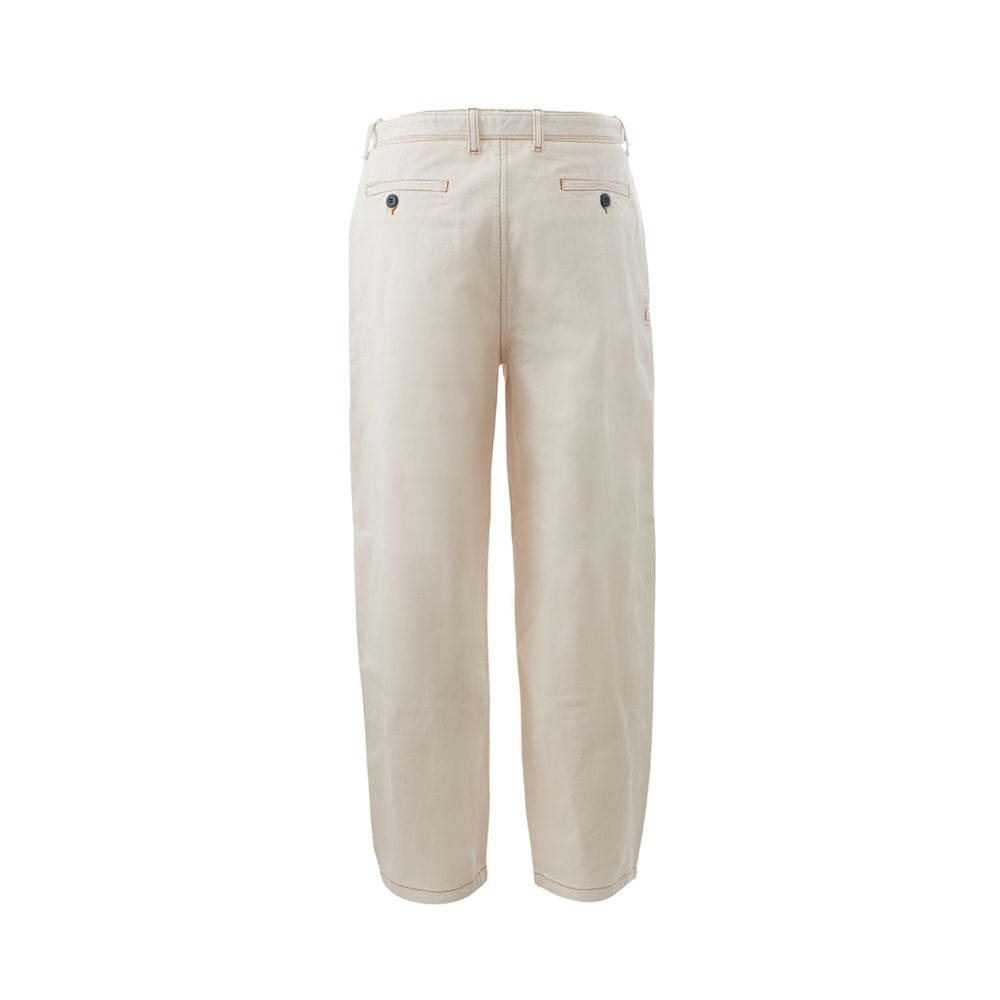 Pantalones elegantes de algodón beige de Emporio Armani