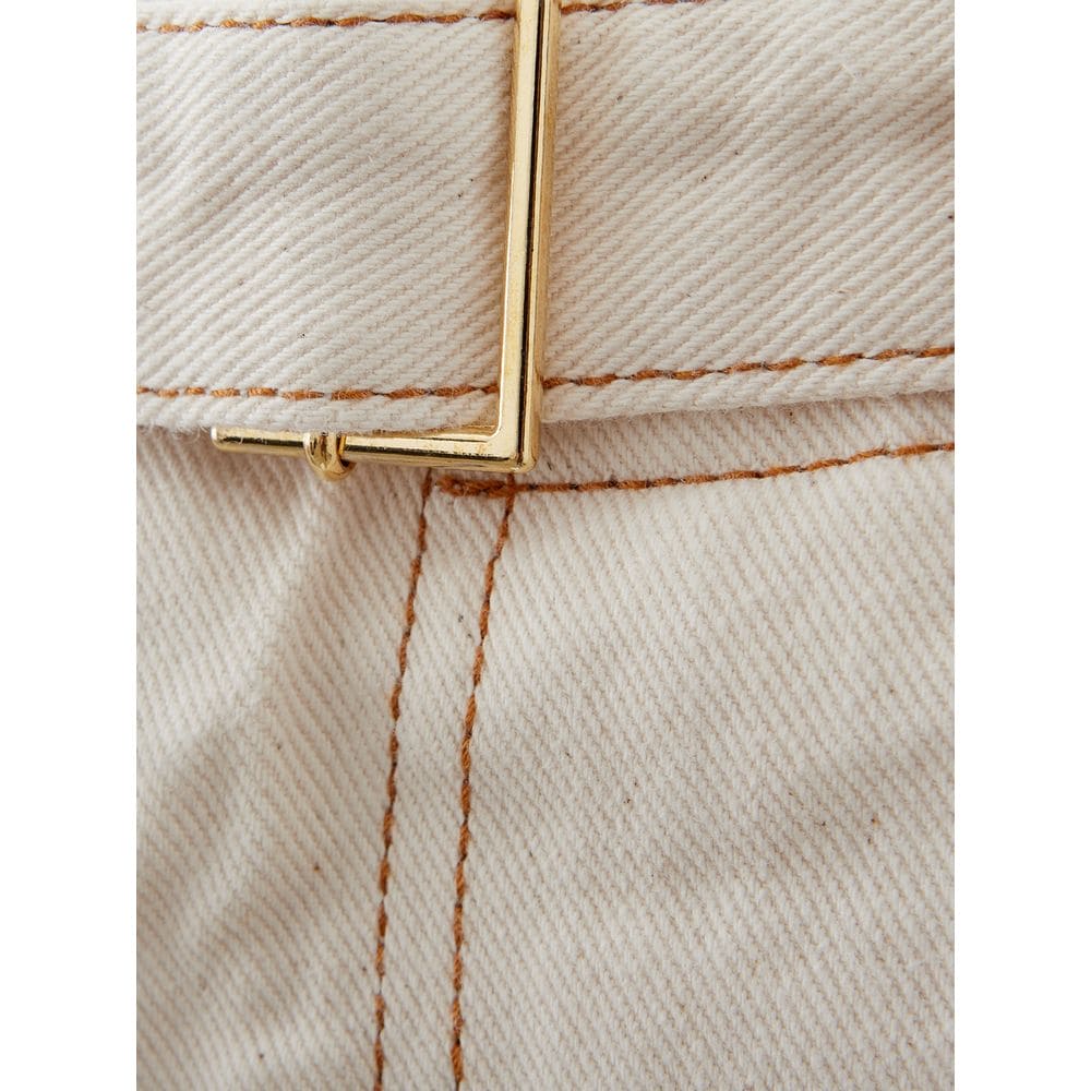 Pantalones elegantes de algodón beige de Emporio Armani