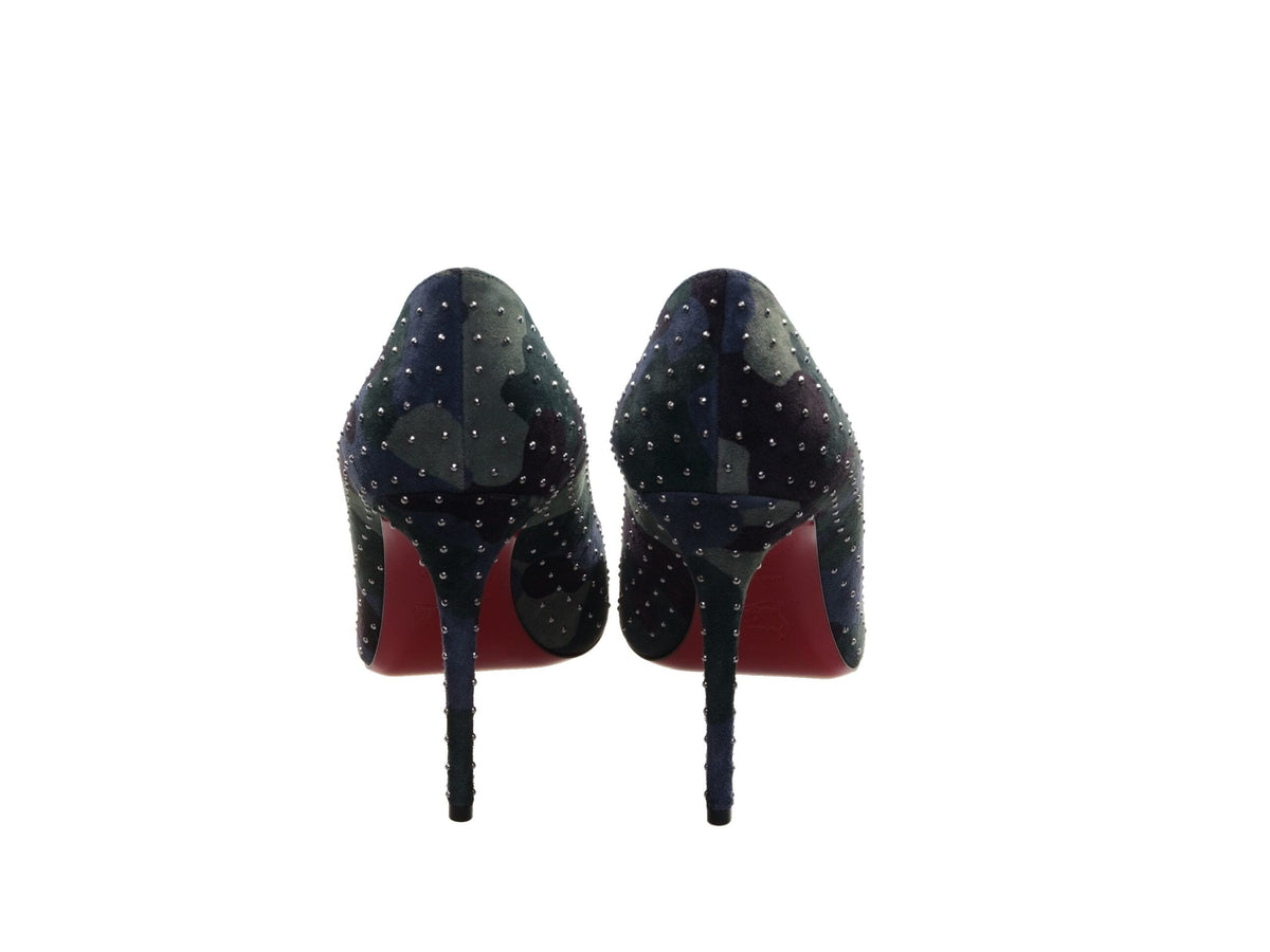 Escarpins à talons hauts Kate Plume 100 de Christian Louboutin, motif camouflage et micro clous